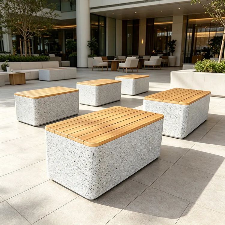 वाणिज्यिक FRP Terrazzo घन बेन्च